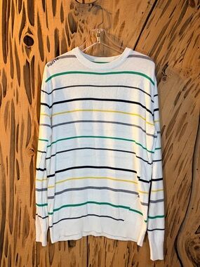 Billabong Wave Washed Striped
Crewneck Sweater White Blue Size M